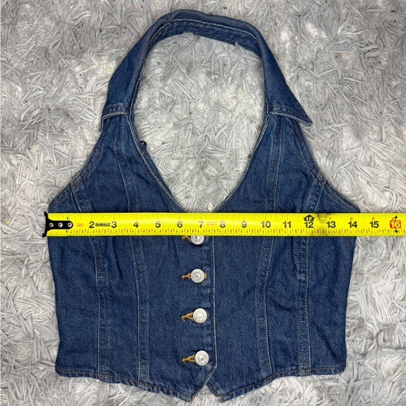 Levi’s Women’s Bria Denim Corset Halter T-Shirt - Cornerback Size XS NWOT - Picture 8 of 9